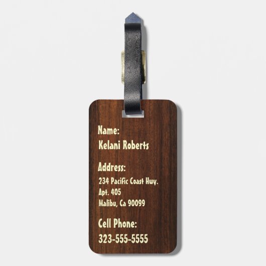 Laniakeaのハワイのサーフボードの荷物のラベル ラゲッジタグ (裏面縦)