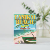 lanikaiビーチハワイ旅行ポスター ポストカード (スタンド正面)