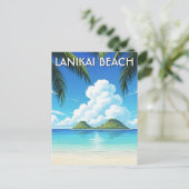 Lanikai Beach Hawaii Travel ポストカード (スタンド正面)