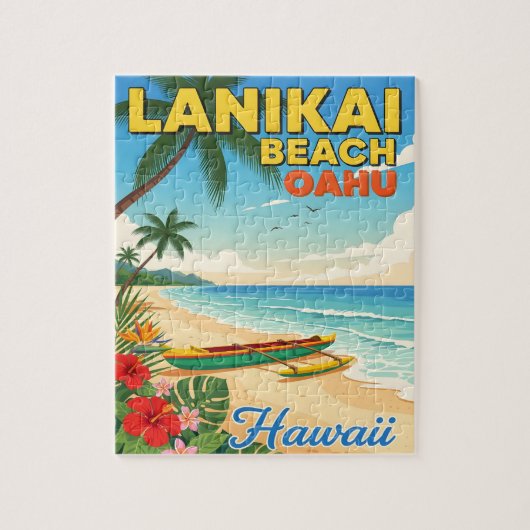 Lanikai Beach, Hawaii – Tropical Canoe ジグソーパズル (縦)
