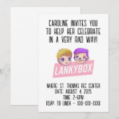 Lankybox YouTube 誕生日招待状 招待状 (正面/裏面)