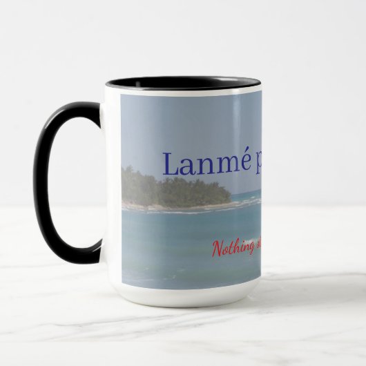 Lanmè Pa Kenbe Kras – ハイチのことわざマグ マグカップ (左)