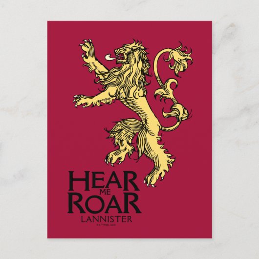 Lannister Sigil - Hear Me Roar ポストカード (正面)