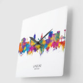 Lansing Michigan Skyline スクエア壁時計 (傾斜)