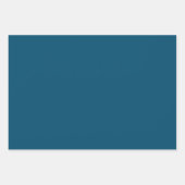 Lantana Floral Teal Blue Design ラッピングペーパーシート (正面2)