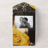 Lantern & 素朴 Yellow Roses結婚ズ+ RSVP オールインワン招待状 (外側)