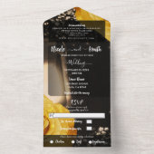 Lantern & 素朴 Yellow Roses結婚ズ+ RSVP オールインワン招待状 (内側)