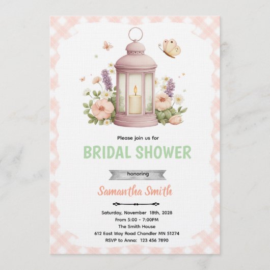 Lantern Bridal Shower Invitation 招待状 (正面)
