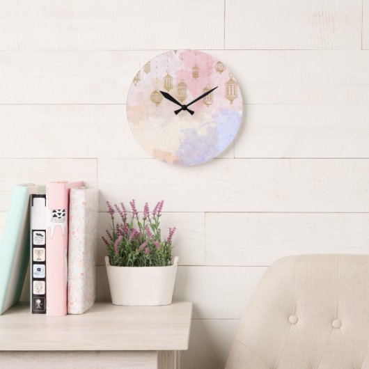 “Lantern Dreams” Pastel Ramadan  ラージ壁時計 (読書スペース)