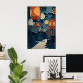 Lantern Festival Art Print - Asian Market Street ポスター (ホームオフィス)
