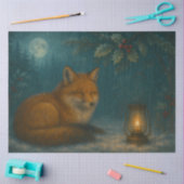 Lantern Fox Under the Holly Moon Winter Decoupage  薄葉紙 (クラフト)