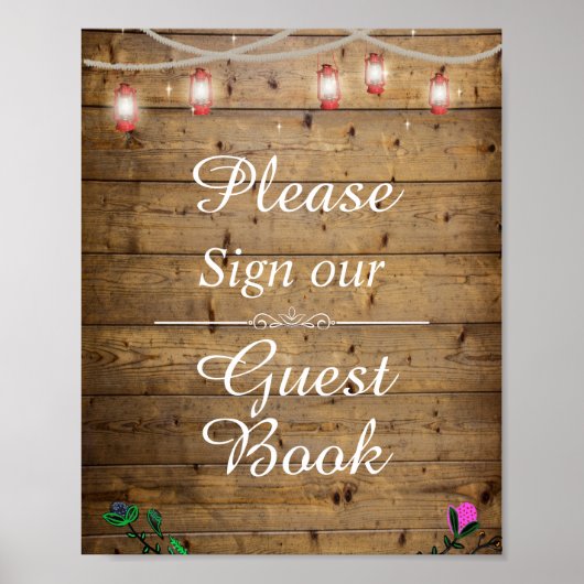Lantern Lights Sign Our Guest Book Poster ポスター (正面)