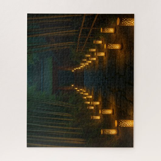 Lantern-Lit Stone Path through Bamboo Grove ジグソーパズル (縦)