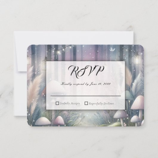 Lanternlight Dreams Enchanted Forest Wedding 出欠カード (正面)
