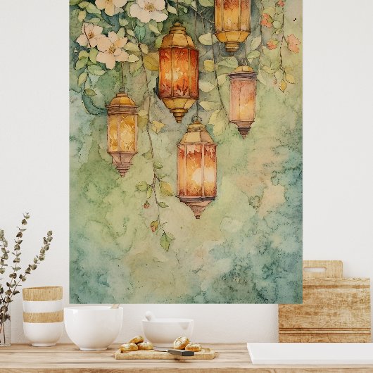 Lantern's Dream, reminiscent of Moroccan or simila ポスター (キッチン)