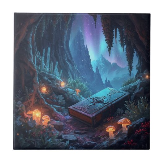 Lanterns, Mushrooms, and a Book タイル (正面)