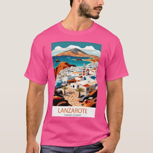 Lanzaroteポスタースペイン旅行 Tシャツ (正面)