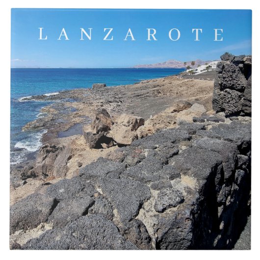 Lanzarote火山石は陶磁器タイルを見る タイル (正面)