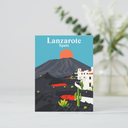 Lanzarote,スペインヴィンテージ旅行 ポストカード (スタンド正面)