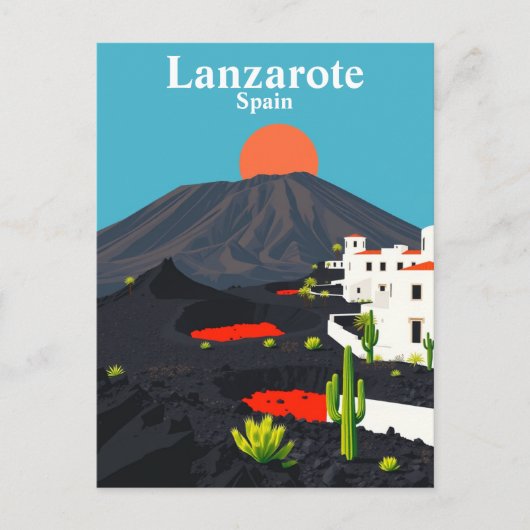 Lanzarote,スペインヴィンテージ旅行 ポストカード (正面)