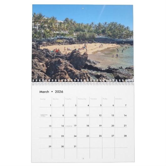 Lanzarote 2026 calendar カレンダー (3月 2026)