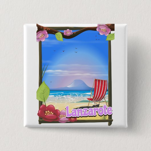 Lanzarote Travelポスター 缶バッジ (正面)