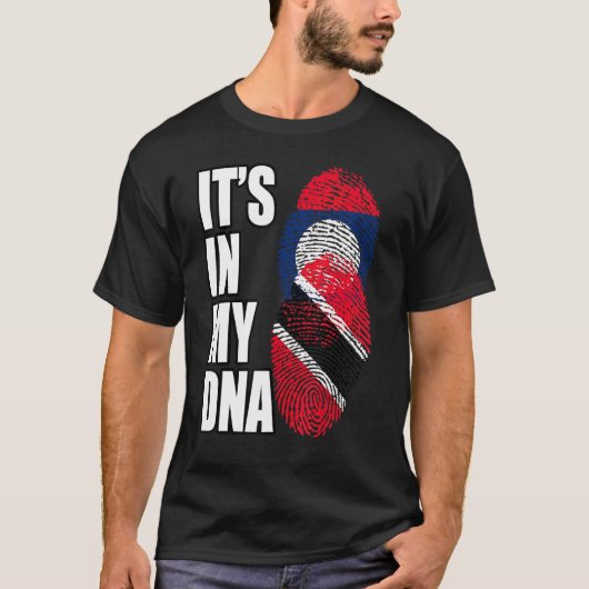 Lao And Trinidadian Mix Dna Heritage Flag Tシャツ (正面)