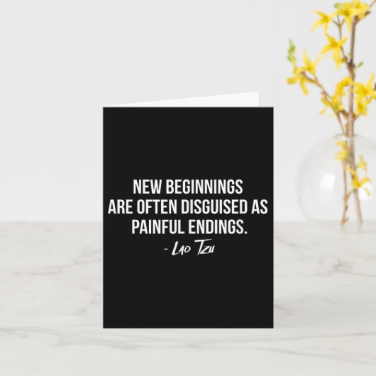 Lao Tzu New Beginnings Quote  カード (黄色い花)