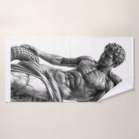 Laocoon and His Sons - Black Marble Art バスタオル (バスタオル)