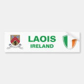 Laois Ireland Crest and Irish Flag Bumperステッカー バンパーステッカー (正面)