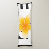 Laos Love Frangipani Flower Black and White ボディピロー (裏面 (縦))