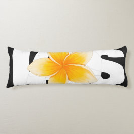 Laos Love Frangipani Flower Black and White ボディピロー