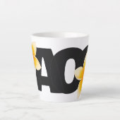 Laos Love Frangipani Flower White and Black カフェラテマグ (正面)