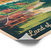 Laos Pha That Luang Illustration Travel Art ポスター (角)