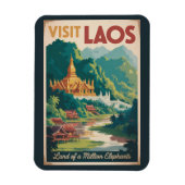 Laos Pha That Luang Illustration Travel Art マグネット (縦)