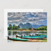 Laos、Vang Vieng、Nam Song River ポストカード (正面/裏面)