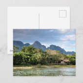 Laos、Vang Vieng、Nam Song River ポストカード (正面/裏面)