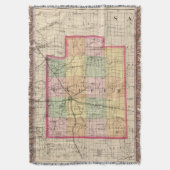 Lapeer郡、ミシガン州の地図 スローブランケット (正面縦)