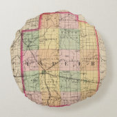 Lapeer郡、ミシガン州の地図 ラウンドクッション (裏面)