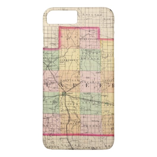 Lapeer郡、ミシガン州の地図 Case-Mate iPhoneケース (裏面)
