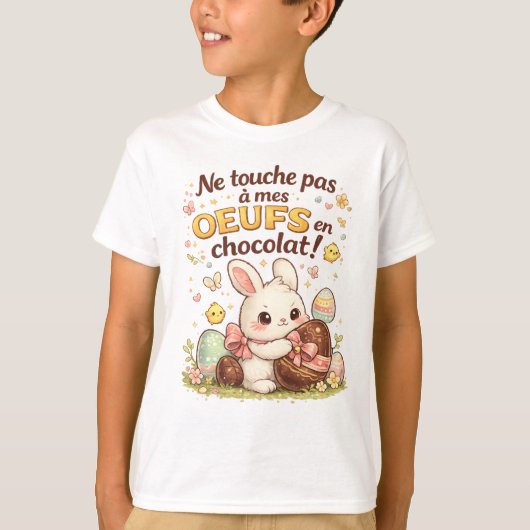 Lapin de Pâques mignon – Ne touche pas à mes œufs  Tシャツ (正面)
