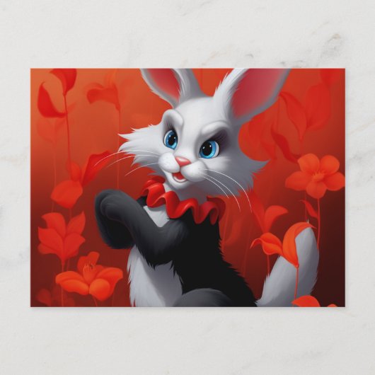 Lapin Noir Et Blanc ポストカード (正面)