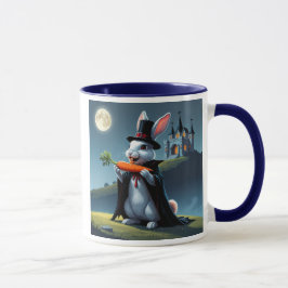Lapin vampire mignon sous la lune avec une carotte マグカップ