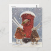 Lapins postant leur lettre de Noël ポストカード (正面/裏面)