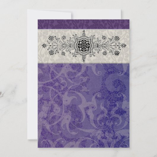 Lapisおよび銀製のダマスク織のスタイルの結婚式招待状 招待状 (裏面)