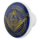 Lapisのフリーメーソンのコンパスのすべての見る神秘的な目 セラミックノブ (右)