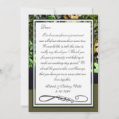 Lapisの紫色の狩りの迷彩柄の結婚式のサンキューカード サンキューカード (裏面)