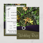 LapisのRSVPカードを結婚する紫色の狩りの迷彩柄 出欠カード (正面/裏面)