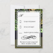 LapisのRSVPカードを結婚する紫色の狩りの迷彩柄 出欠カード (裏面)