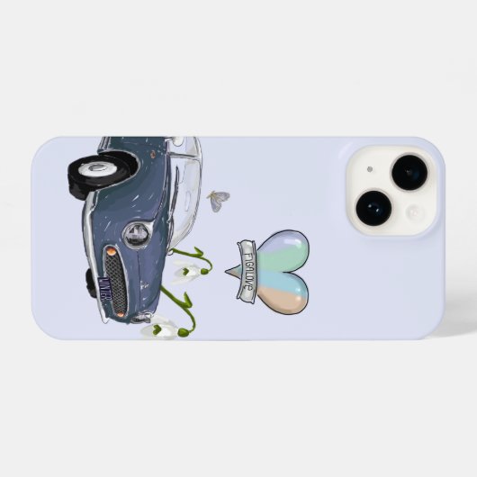 Lapis Grey Figaro phone case - telefoonhoesje iPhoneケース (裏面横)